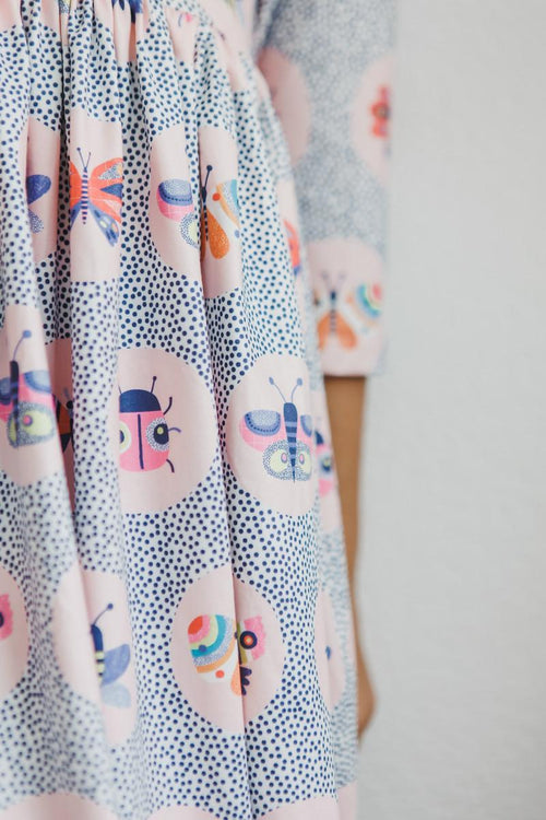 Butterfly Effect 3/4 Sleeve Pocket Twirl Dress