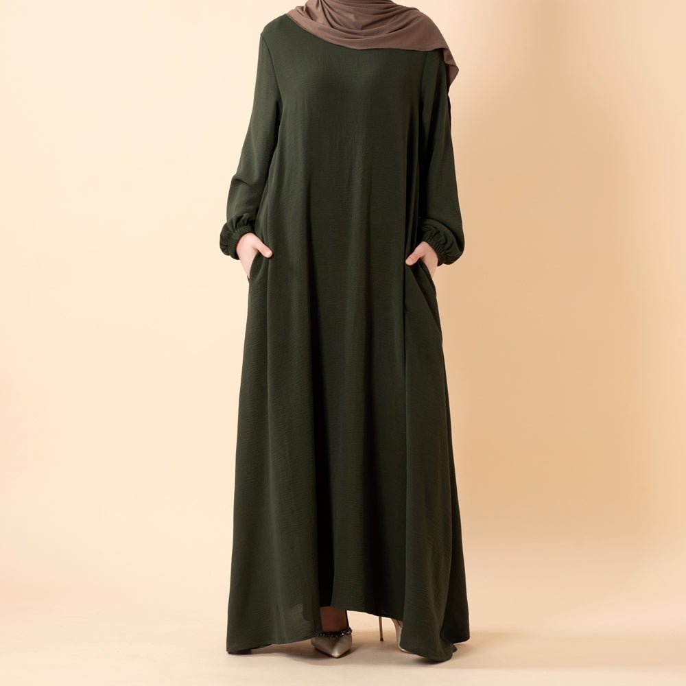 Flowy Crepe Maxi Dress with Pockets
