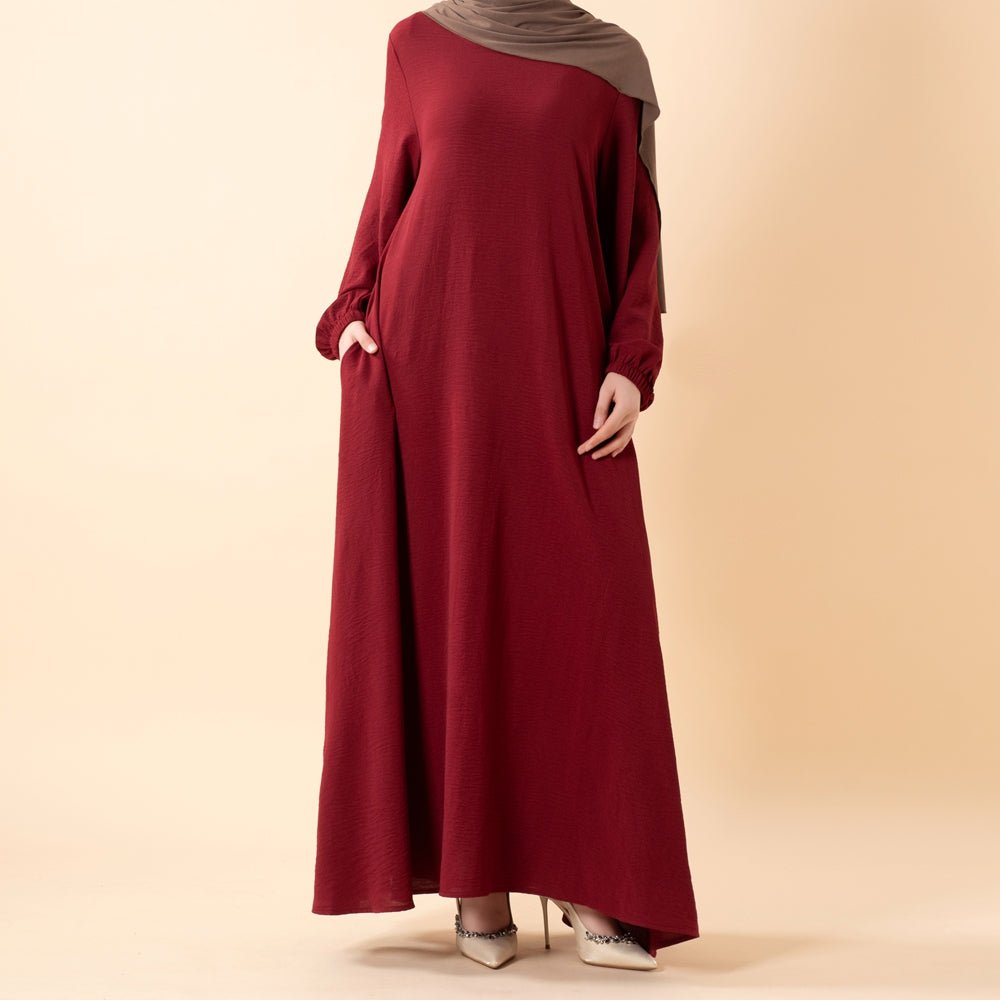 Flowy Crepe Maxi Dress with Pockets