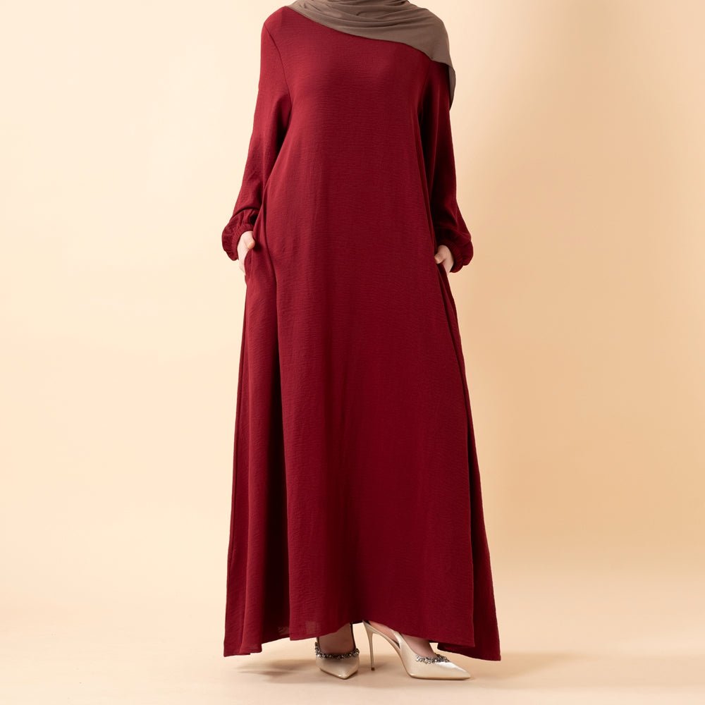 Flowy Crepe Maxi Dress with Pockets