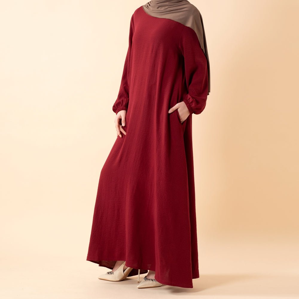 Flowy Crepe Maxi Dress with Pockets