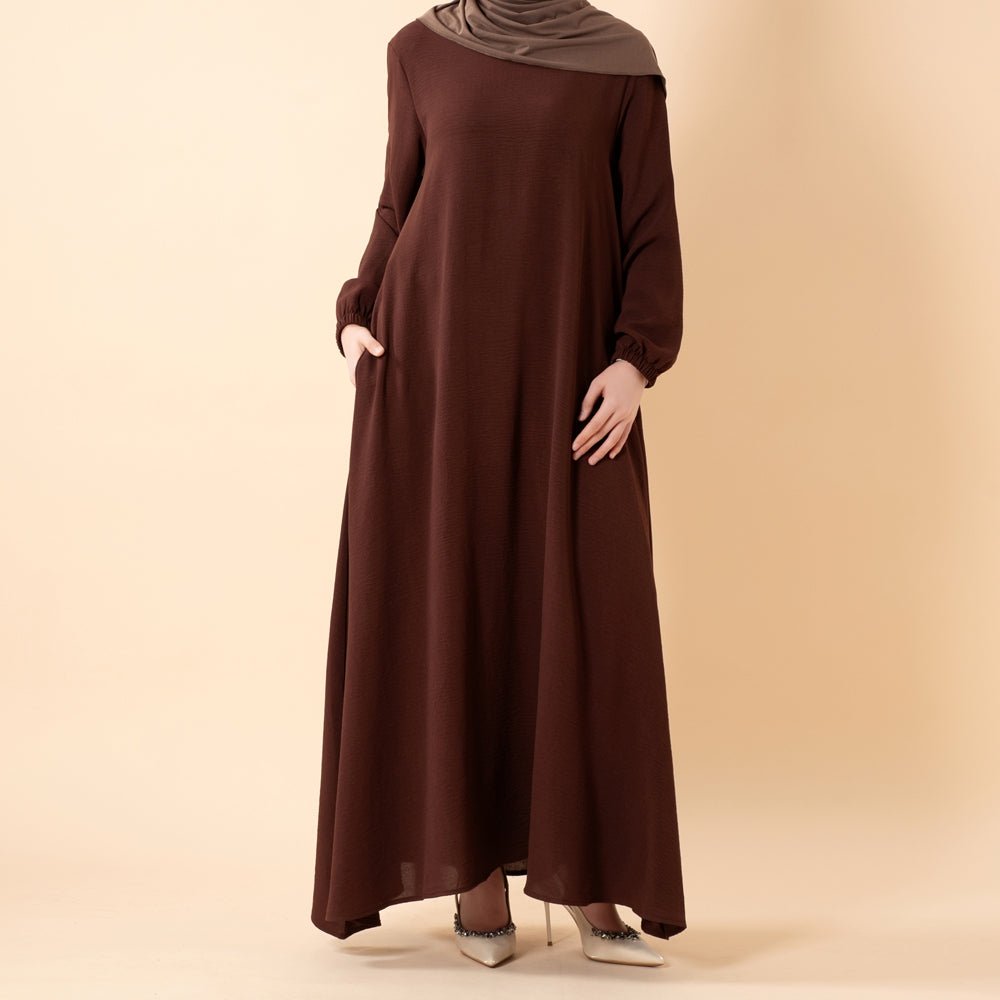 Flowy Crepe Maxi Dress with Pockets