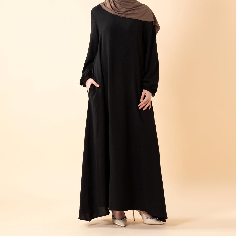Flowy Crepe Maxi Dress with Pockets