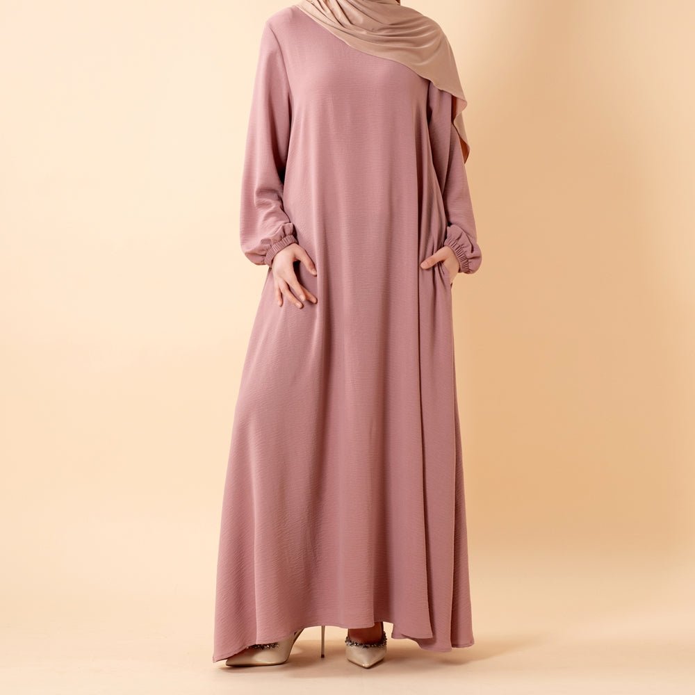 Flowy Crepe Maxi Dress with Pockets