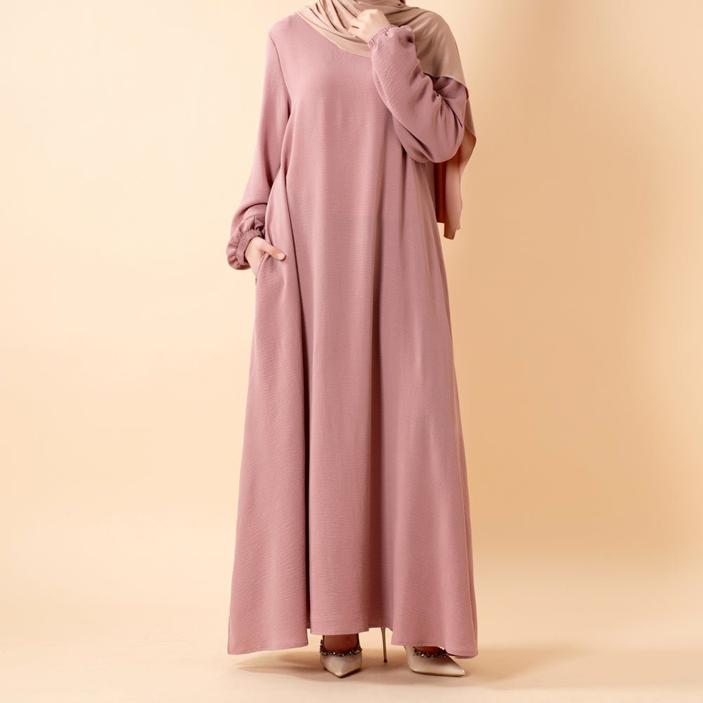 Flowy Crepe Maxi Dress with Pockets