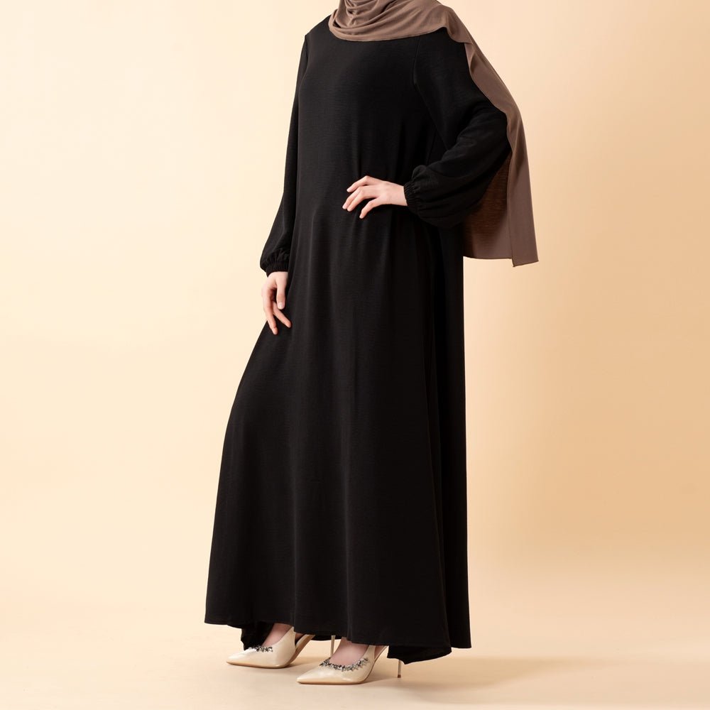 Flowy Crepe Maxi Dress with Pockets