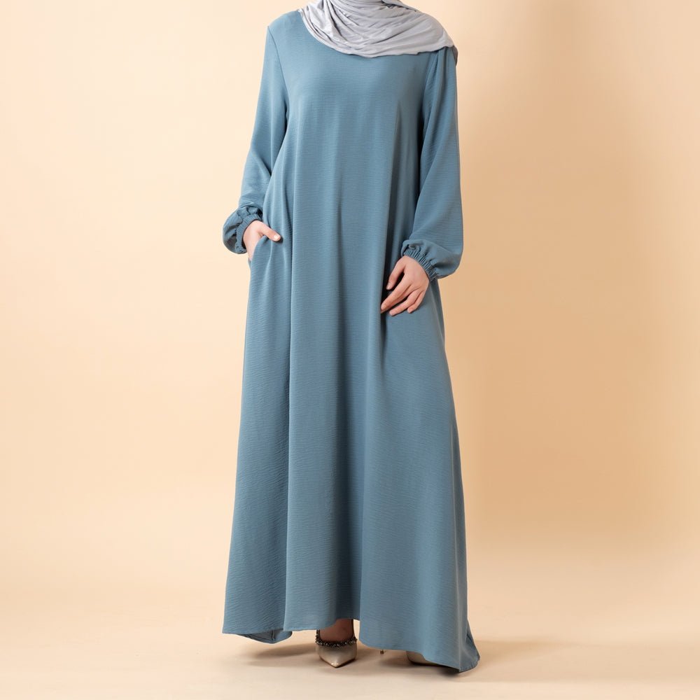 Flowy Crepe Maxi Dress with Pockets