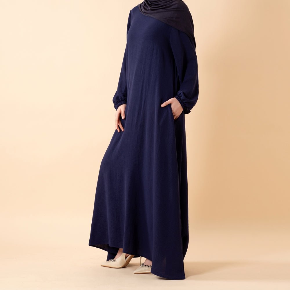 Flowy Crepe Maxi Dress with Pockets
