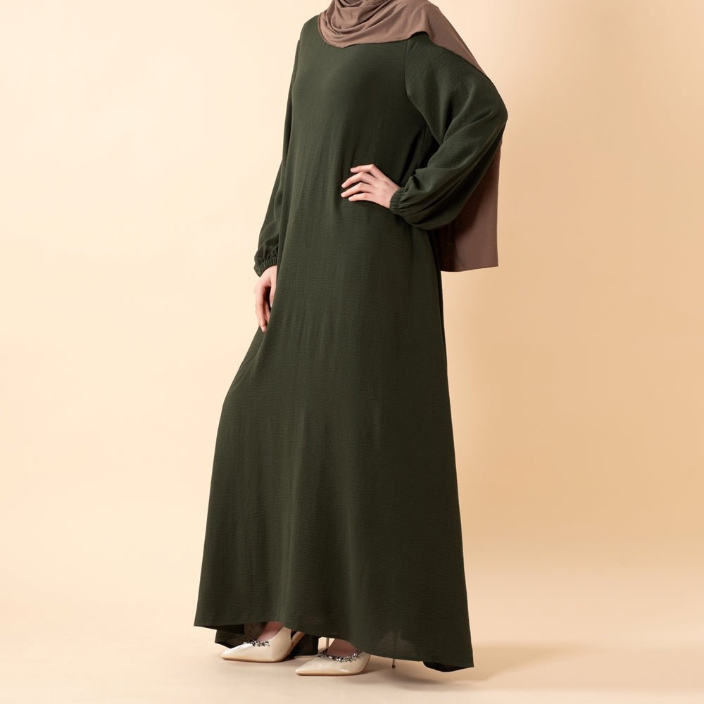 Flowy Crepe Maxi Dress with Pockets