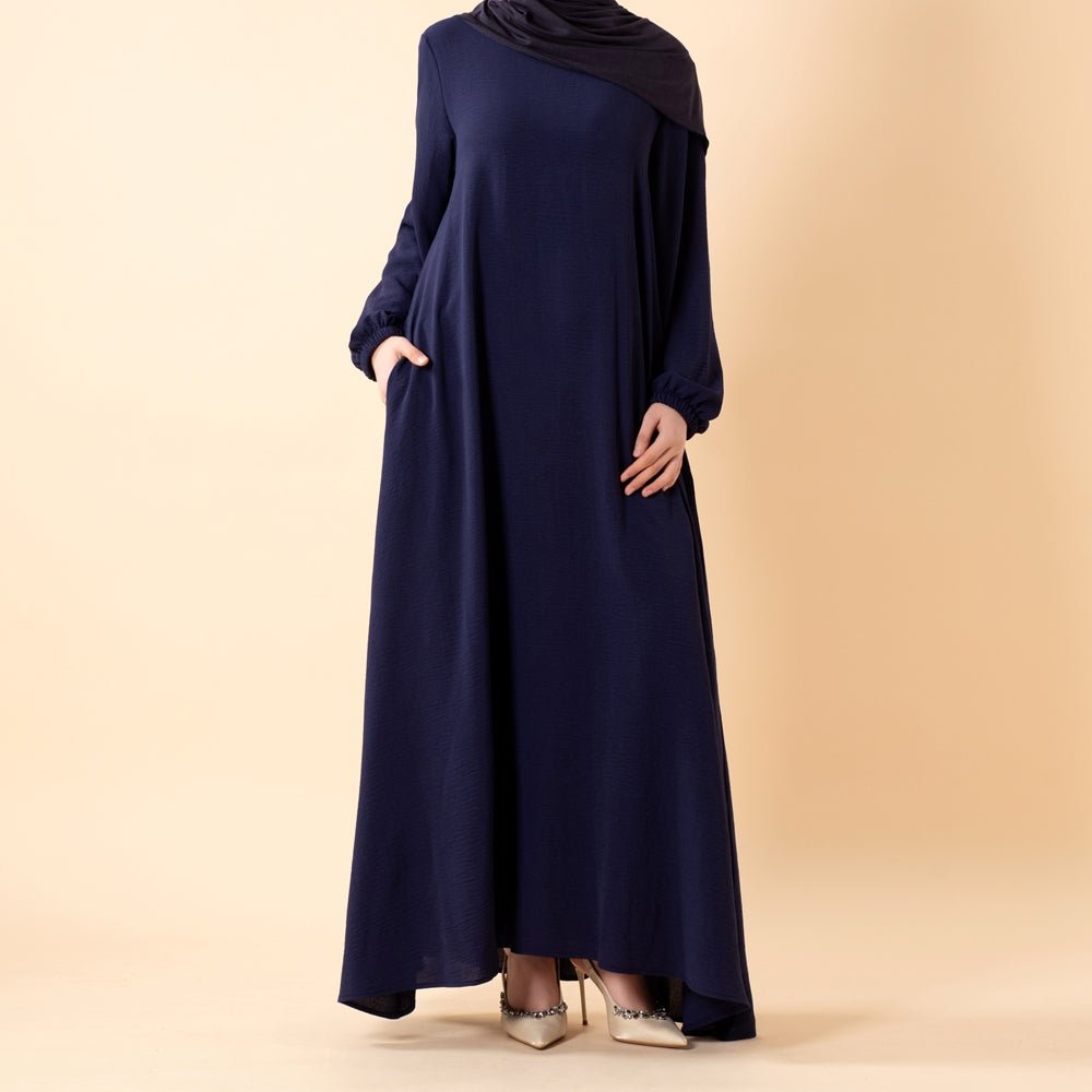 Flowy Crepe Maxi Dress with Pockets